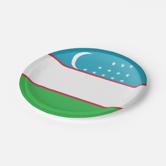 Oezbeekse vlag papieren bordje (Gekanteld)