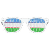 Oezbeekse vlag retro zonnebril (Voorkant)