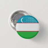Oezbeekse vlag ronde button 3,2 cm (Voorkant /achterkant)