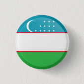 Oezbeekse vlag ronde button 3,2 cm (Voorkant)