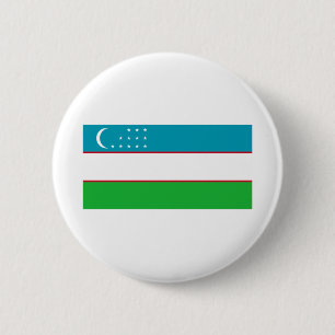 Oezbeekse vlag ronde button 5,7 cm