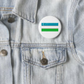Oezbeekse vlag ronde button 5,7 cm (In situ)