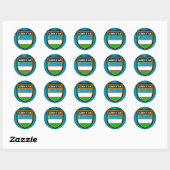 Oezbeekse vlag ronde sticker (Vel)