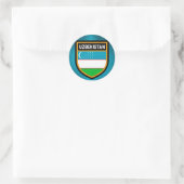 Oezbeekse vlag ronde sticker (Tas)
