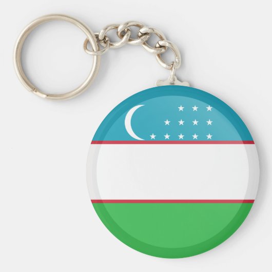 Oezbeekse vlag sleutelhanger (Voorkant)