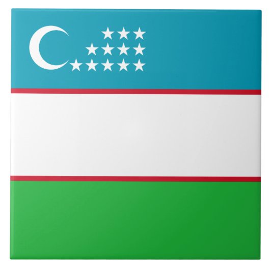 Oezbeekse vlag tegeltje (Voorkant)