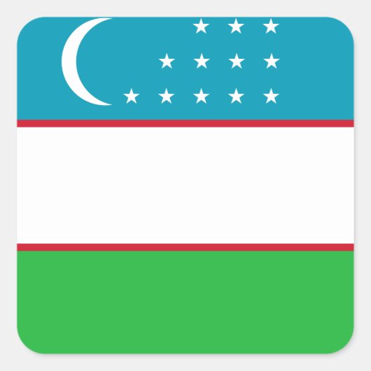 Oezbeekse vlag vierkante sticker (Voorkant)