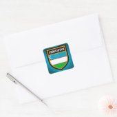 Oezbeekse vlag vierkante sticker (Envelop)