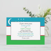 Oezbeekse vlag, vlag van Oezbekistan bruiloft Kaart (Staand voorkant)