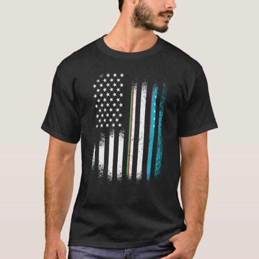 Oezbekistan - Amerikaans Patriot Groot Land Vereni T-shirt (Voorkant)