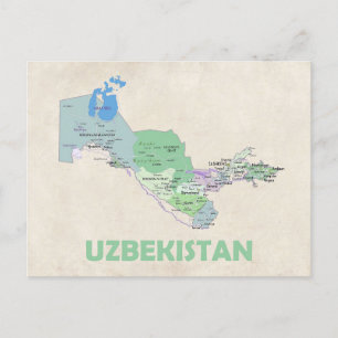 Oezbekistan briefkaart kaart land