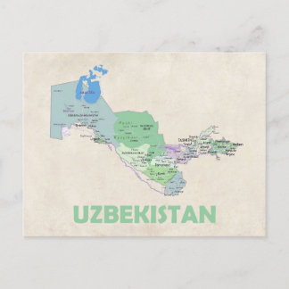 Oezbekistan briefkaart kaart land
