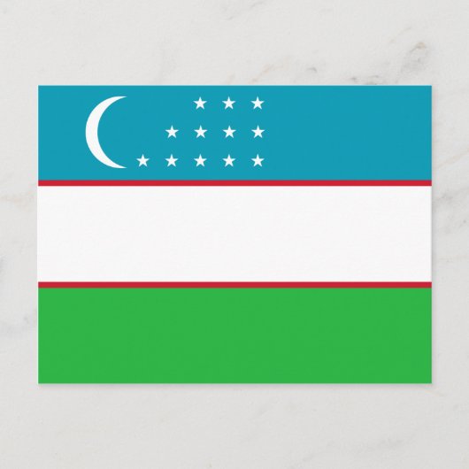 Oezbekistan Briefkaart van de vlag (Voorkant)