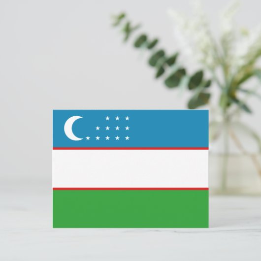 Oezbekistan Briefkaart van de vlag (Staand voorkant)
