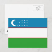 Oezbekistan Briefkaart van de vlag (Voorkant / Achterkant)
