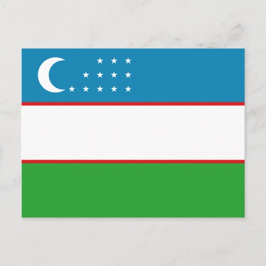 Oezbekistan Briefkaart van de vlag (Voorkant)