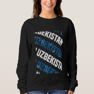 Oezbekistan Camo Patroon Blauwe Camouflage Trui
