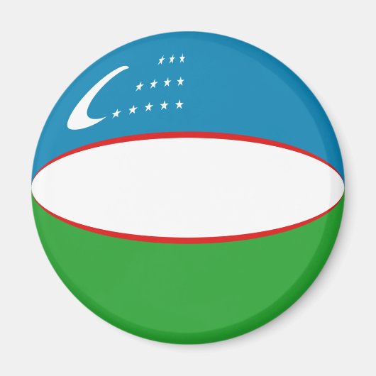 Oezbekistan Fisheye Vlag Magneet (Voorkant)