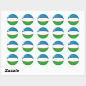Oezbekistan Fisheye Vlag Sticker (Vel)