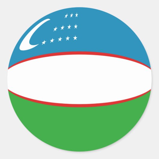 Oezbekistan Fisheye Vlag Sticker (Voorkant)
