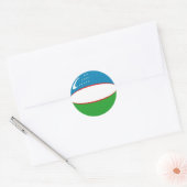 Oezbekistan Fisheye Vlag Sticker (Envelop)
