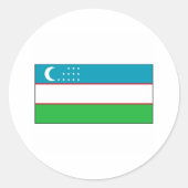 Oezbekistan FLAG International Ronde Sticker (Voorkant)