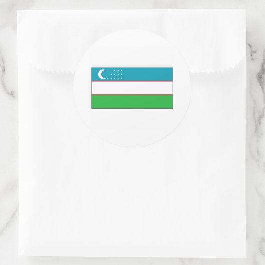 Oezbekistan FLAG International Ronde Sticker (Tas)
