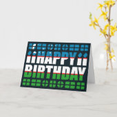 Oezbekistan Flag Verjaardag Kaart (Gele Bloem)