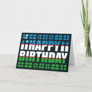 Oezbekistan Flag Verjaardag Kaart
