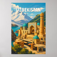 Oezbekistan Illustratie Reis Kunst Vintage