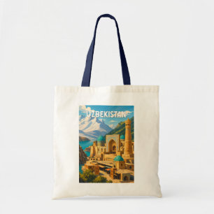 Oezbekistan Illustratie Reis Kunst Vintage Tote Bag