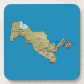 Oezbekistan - Kaart Onderzetter (Voorkant)