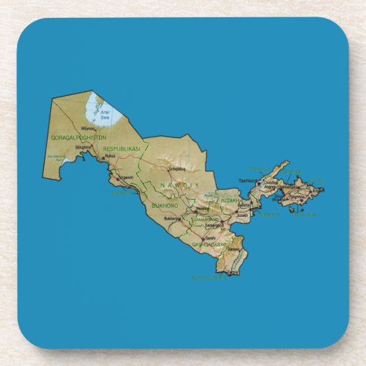 Oezbekistan - Kaart Onderzetter (Voorkant)