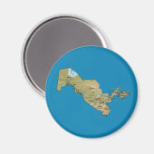 Oezbekistan kaartmagneet magneet (Voorkant / Achterkant)