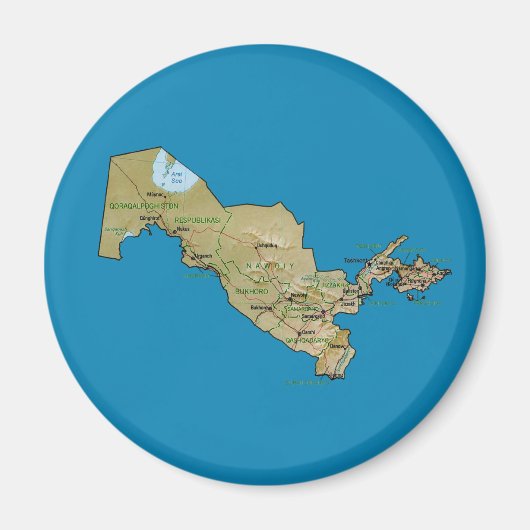 Oezbekistan kaartmagneet magneet (Voorkant)