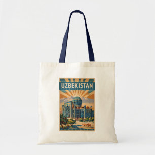 Oezbekistan Kameel Illustratie Reis Kunst Vintage Tote Bag