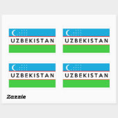oezbekistan - land - vlag naam rechthoekige sticker (Vel)
