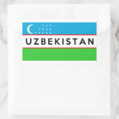 oezbekistan - land - vlag naam rechthoekige sticker (Tas)