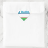 Oezbekistan love flag pride hart sticker (Tas)