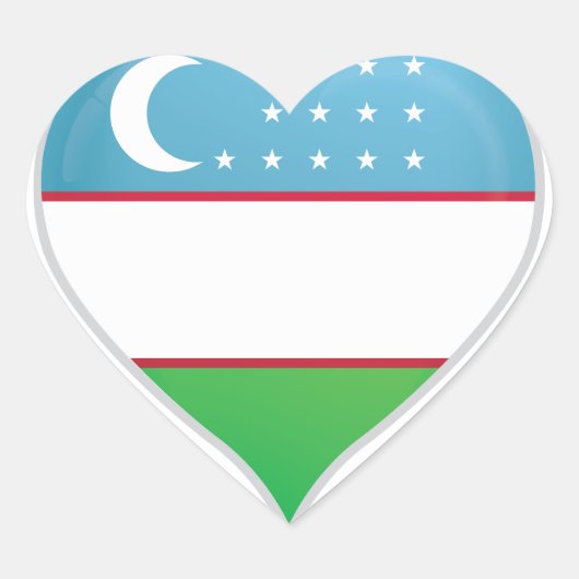 Oezbekistan love flag pride hart sticker (Voorkant)