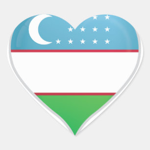 Oezbekistan love flag pride hart sticker