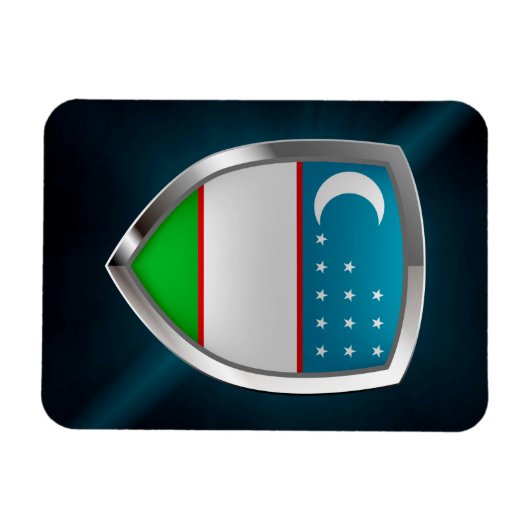 Oezbekistan Metallic Emblem Magneet (Horizontaal)