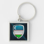 Oezbekistan Metallic Emblem Sleutelhanger (Voorkant)
