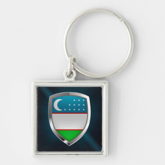 Oezbekistan Metallic Emblem Sleutelhanger (Voorkant)