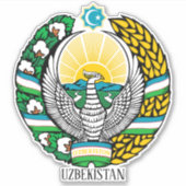 Oezbekistan Nationaal embleem Patriottisch Sticker (Voorkant)