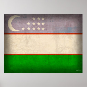 Oezbekistan - Poster met vlag