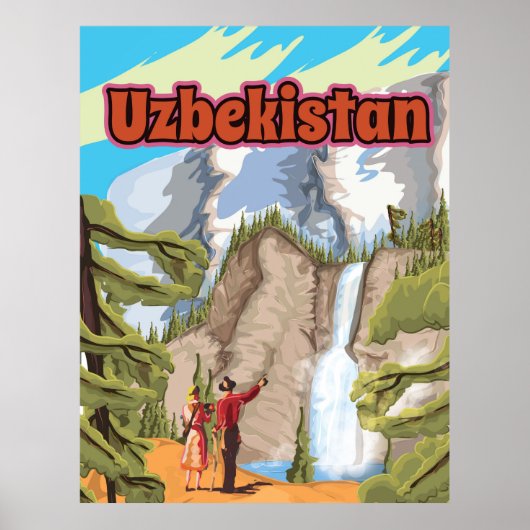 Oezbekistan - poster voor het reizen van tenten (Voorkant)