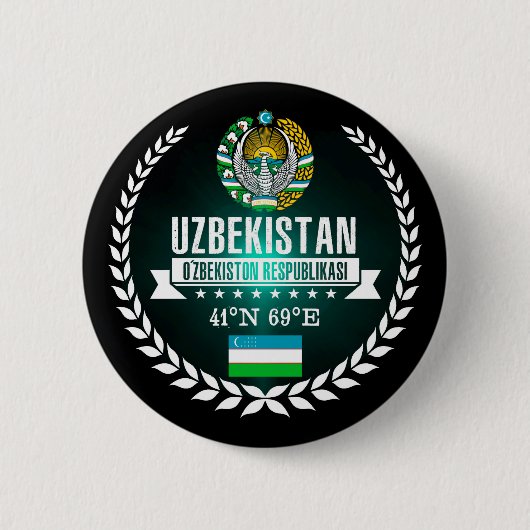 Oezbekistan Ronde Button 5,7 Cm (Voorkant)