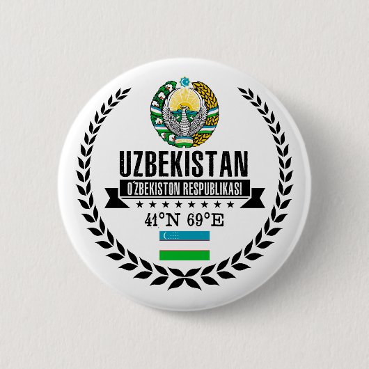 Oezbekistan Ronde Button 5,7 Cm (Voorkant)