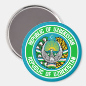 Oezbekistan - Ronde Embleem Magneet (Voorkant / Achterkant)